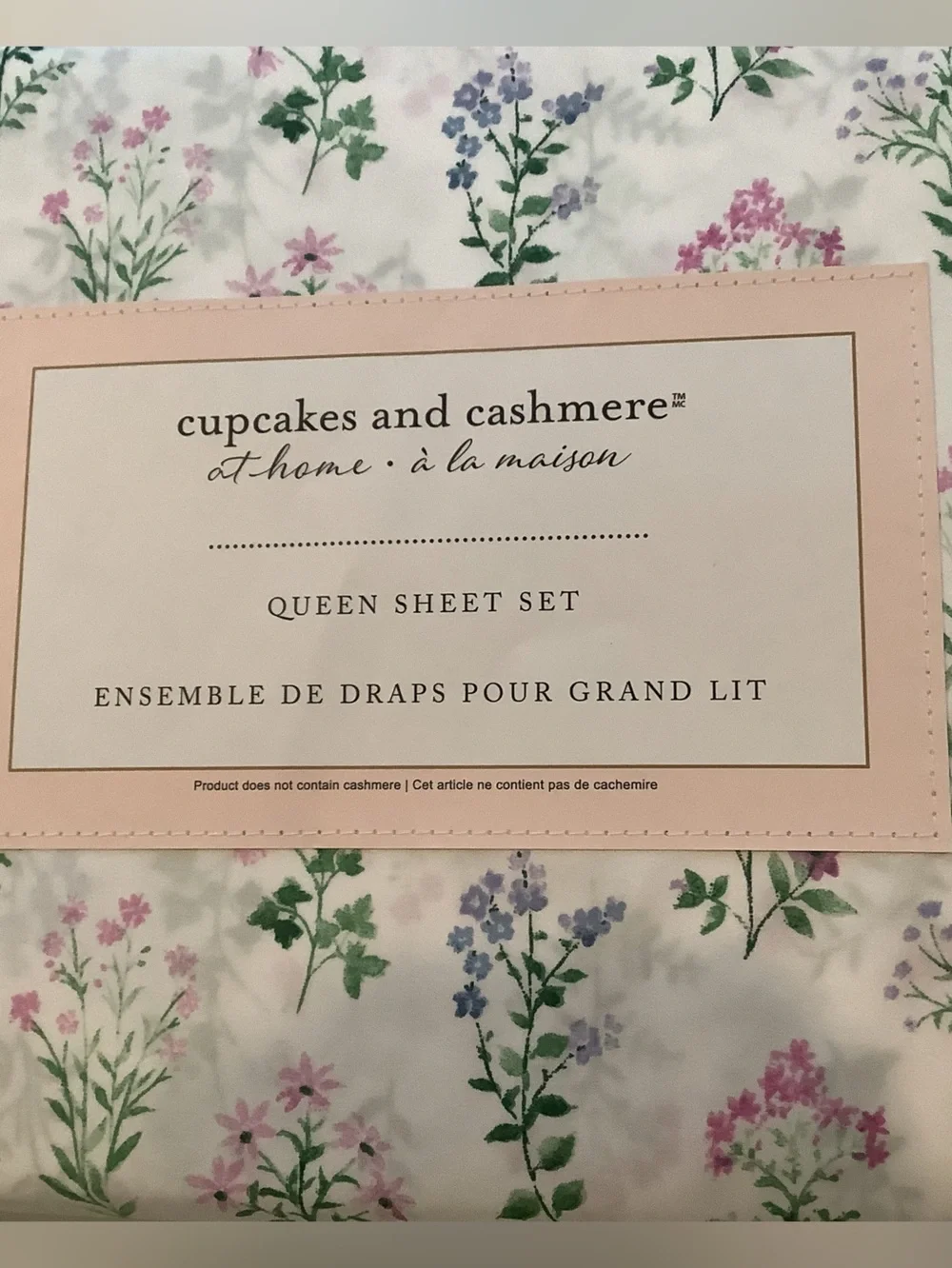 Cupcakes & Cashmere Brianna Floral Queen Sheet Set New